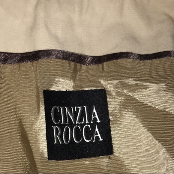 Cinzia Rocco Belted Over Coat Tan Size 6 - Picture 7 of 11